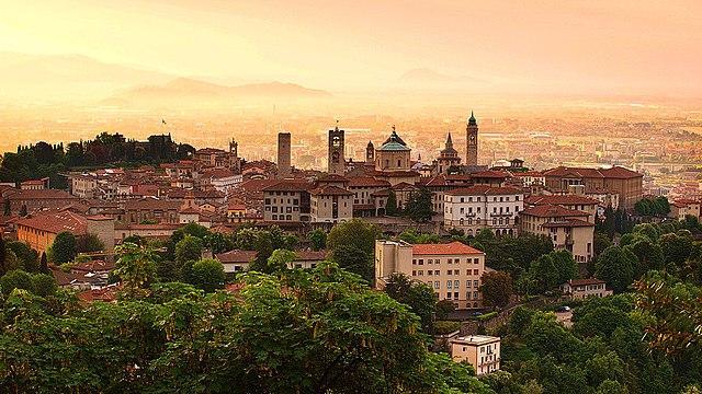 Bergamo at sunset