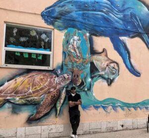 Moby Dick e il suo murale dedicato alle specie faunistiche marine a rischio estinzione