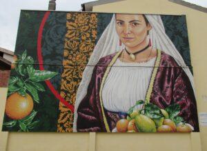Murale dedicato alla produzione di agrumi di Muravera
