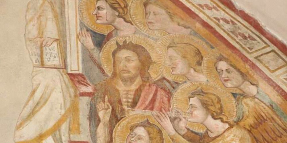 Detail of the frescoes in the Church of Santa Lucia