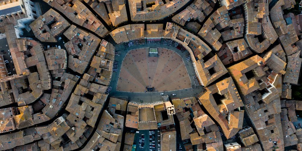 A top view of Piazza del Campo