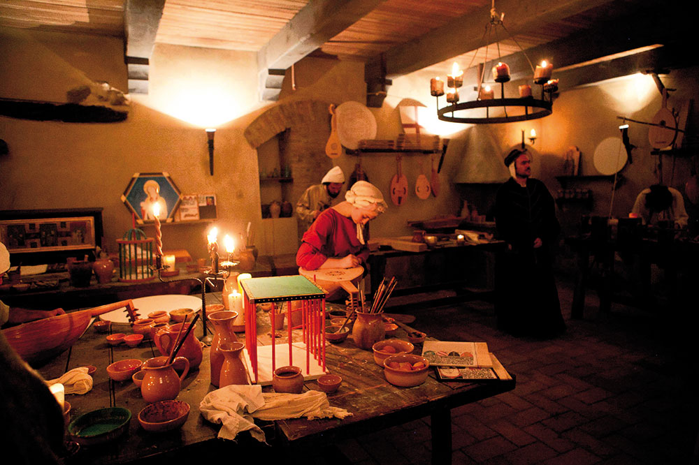Immagine rappresentativa dei mestieri medievali presso il Mercato delle Gaite