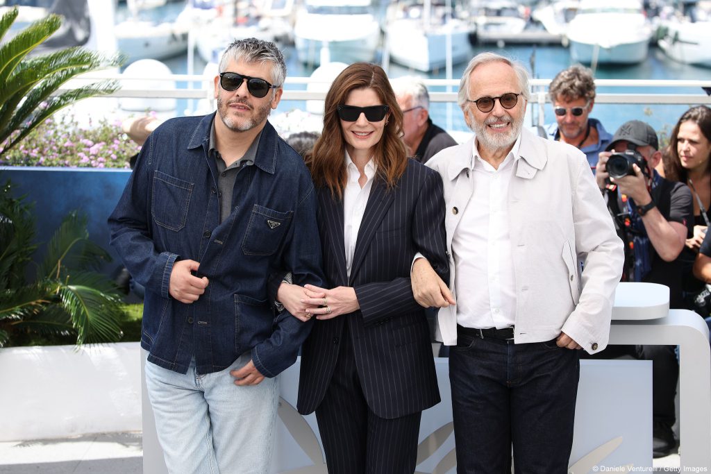 Cannes 2024, photocall Christophe Honoré, Chiara Mastroianni, Fabrice Luchini @credits by Festival de Cannes - Facebook